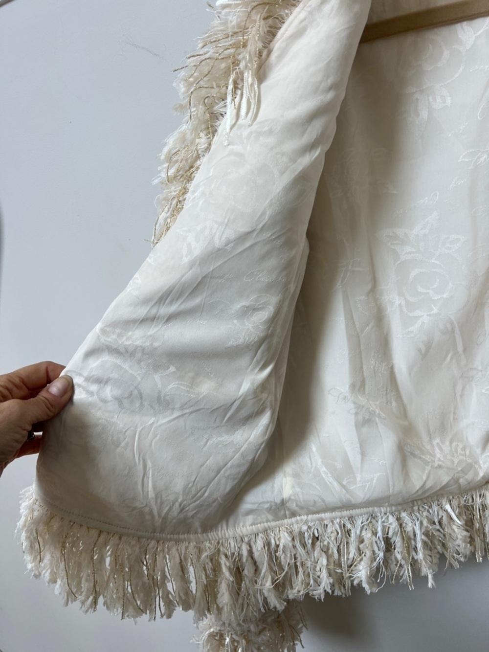 Cream Fringe Tweed Jacket - Picture 8 of 10